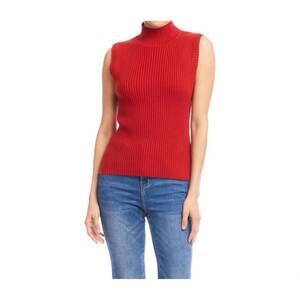 NEW KAREN KANE ribbed turtleneck sweater tank top in tomato